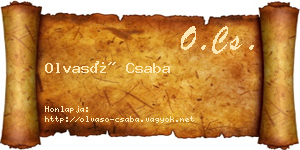 Olvasó Csaba névjegykártya